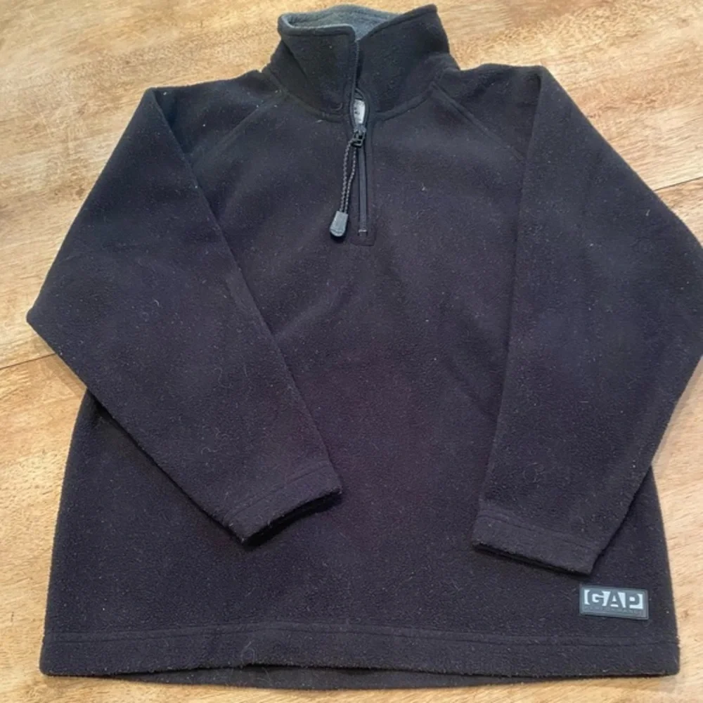 Vintage Gap Unisex‎ Youth Size 5-6 (Small) Black Fleece Quarter Zip Pullover